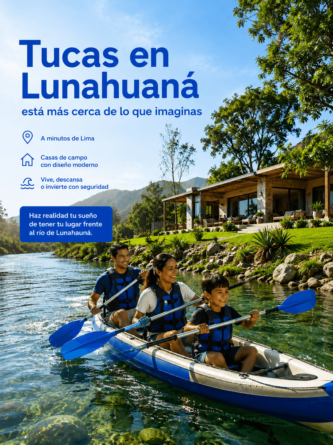 Casas de campo cerca al río